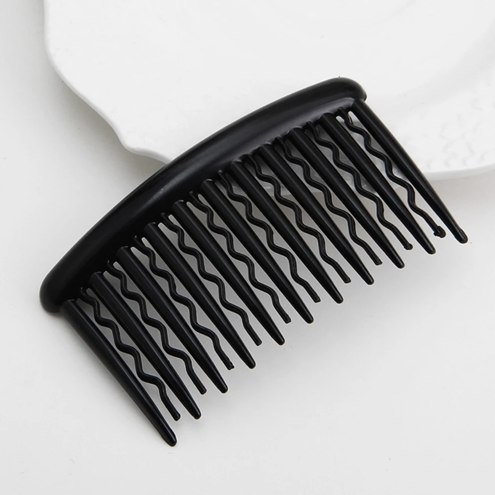 

12PCS Black Plastic Hair Combs Lightweight Classic Design Side Slide Clips for Girls Daily Use Durable Firm Comfortable Wear