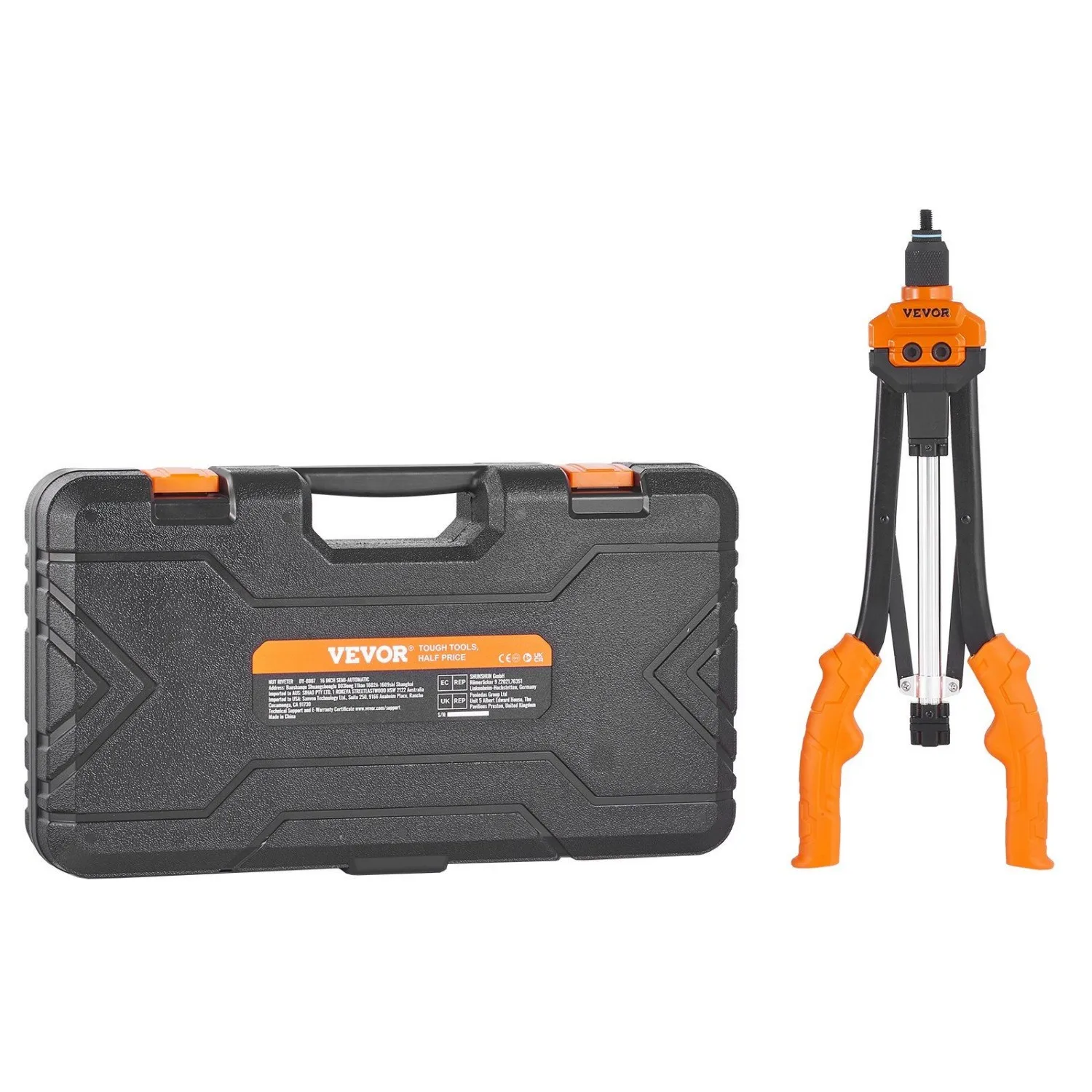 

16 Inch Semi-Auto Rivet Nut Tool - 13 Sizes Mandrels, Durable Alloy Steel for DIY/Automotive Riveting, Efficient De-Riveting