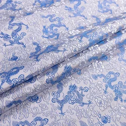 Dragon Pattern Satin Fabric Brocade Jacquard Cloth for Sewing Robe and Dress Fabric DIY Sewing Fabric in Meter