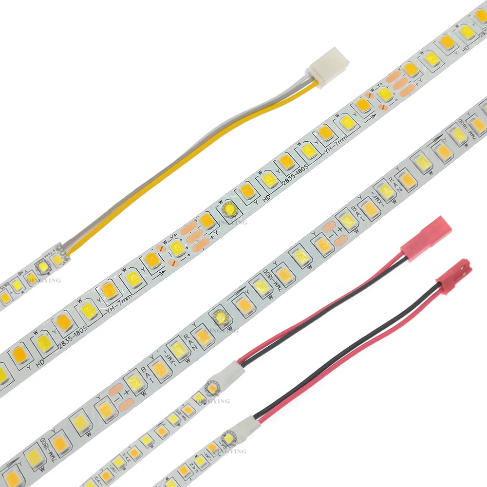 Imagem -03 - Faixa Led Bicolor para Candelabro Fita Leve Flexível Smd2835 5b 9c 180led por m 2pin 3pin Corrente Constante 3000k 6500k 10 Rolo