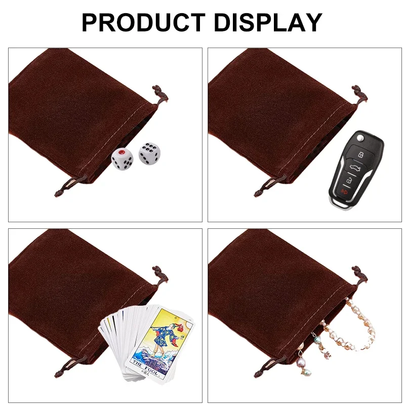 10 unids/set bolsa corta de dados de felpa bolsas con cordón para tarots tarjeta joyería juegos de mesa juego de rol dados paquete de franela de alta calidad