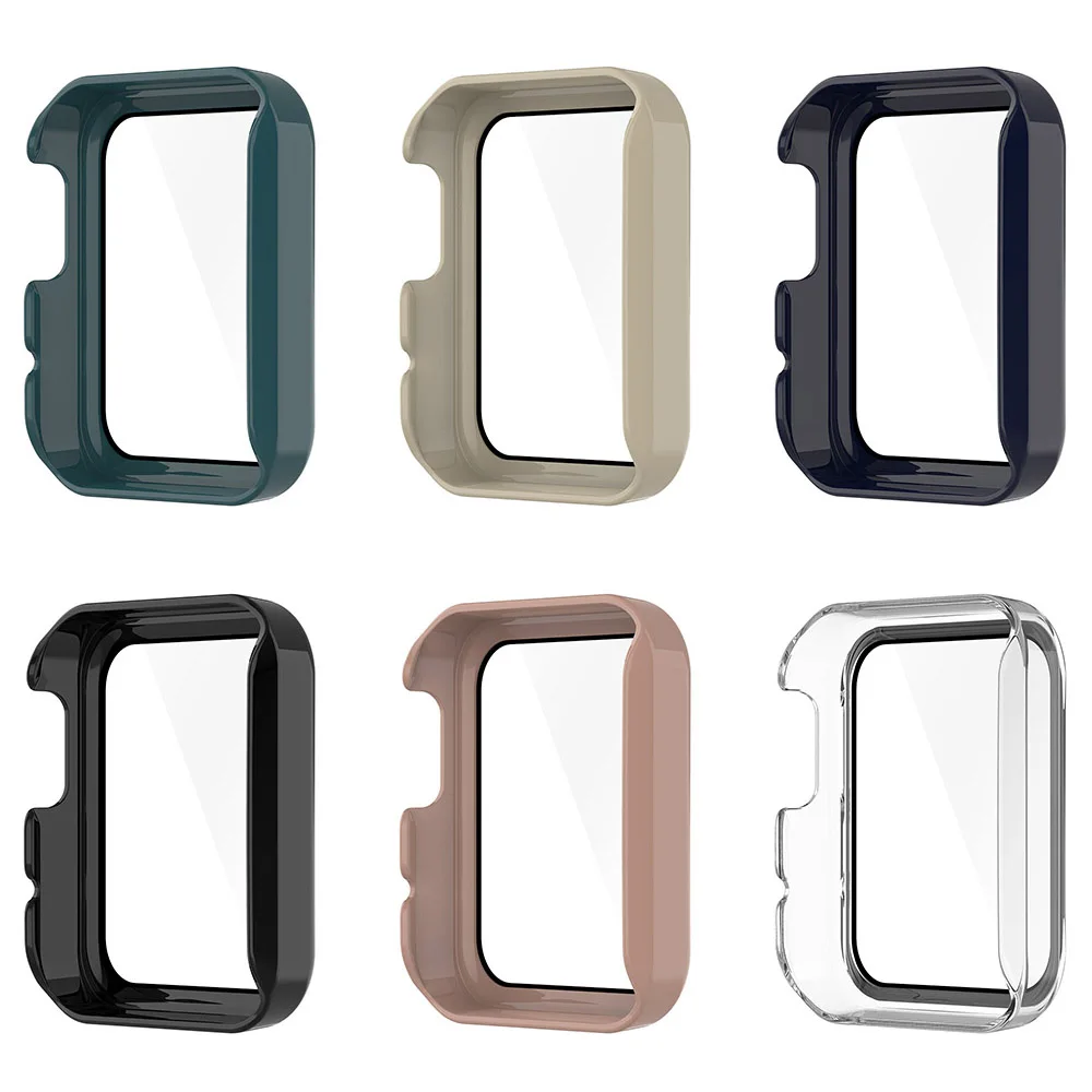 PC +Tempered Glass Protective Case for Xiaomi Mi Watch Lite Full Screen Protector Shell Bumper for Redmi Watch 1/2