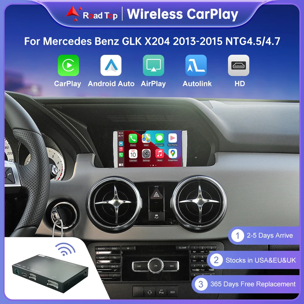 Wireless CarPlay for Mercedes Benz GLK 2013-2015, with Android Auto Mirror Link AirPlay Car Play Functions