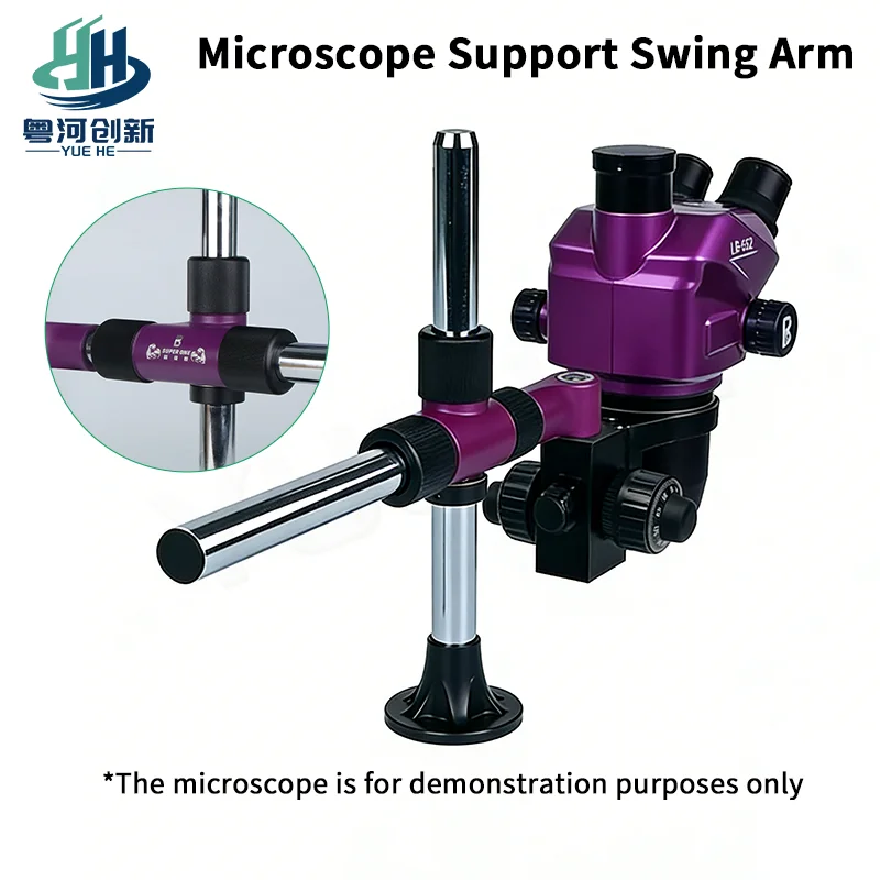 

Heavy Duty Microscope Swing Arm Stand Anti-Shake Solid Crossbeam Universal Fit 99% Microscopes Smooth Bearing For Precision Work