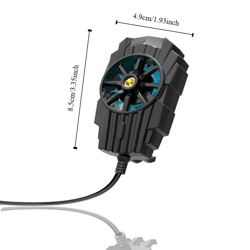 Radiator ABS do telefonu komórkowego, kabel USB do ładowania, lekki wentylator chłodzący do telefonu, rozciągliwa klamra, turbo huraganowy cooler do gier