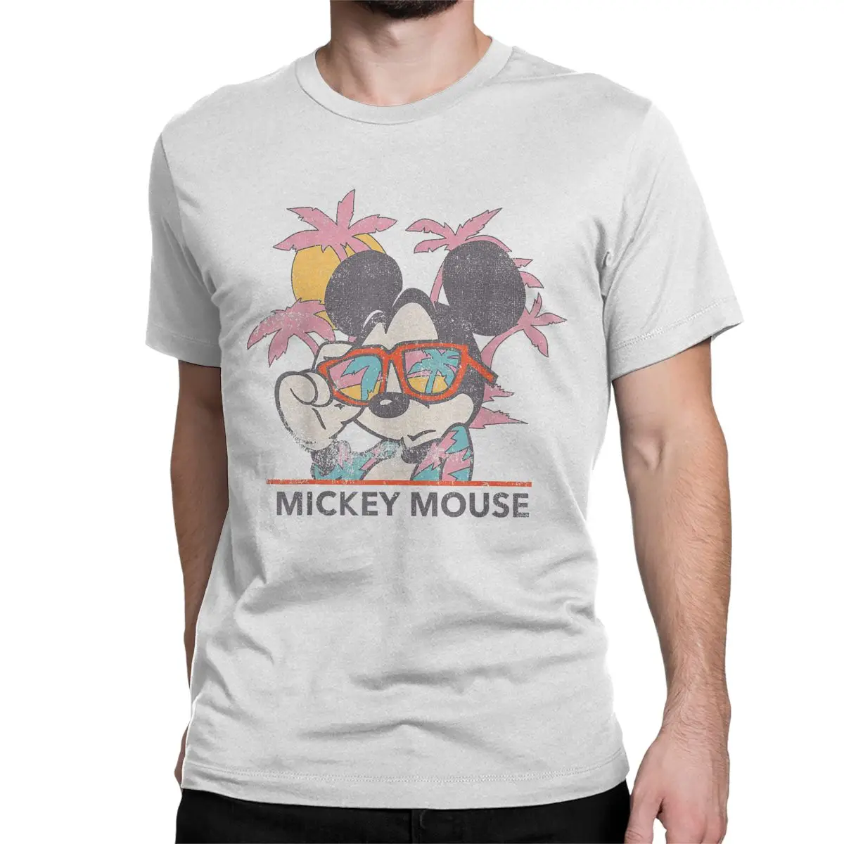 Mickey And Friends Mickey Mouse Tropical Portrait T-Shirts for Men Women 100% Cotton Tee Shirt T Shirts Plus Size Clothing