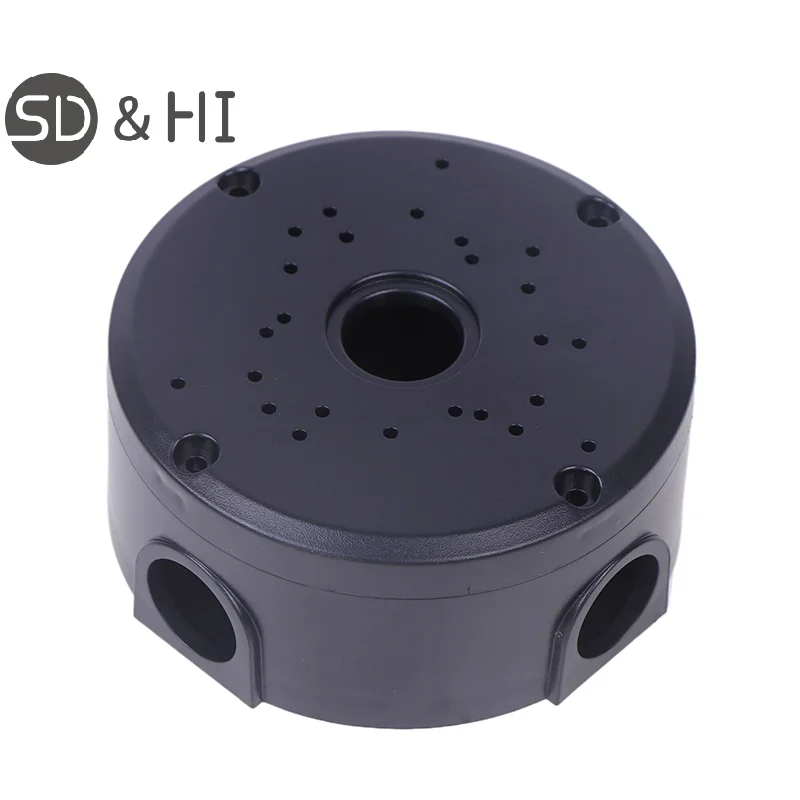 1pcs Black CCTV Camera Bracket Junction Box Cable Deep Base Camera Mount Bracket Round Bracket For Dome Cameras