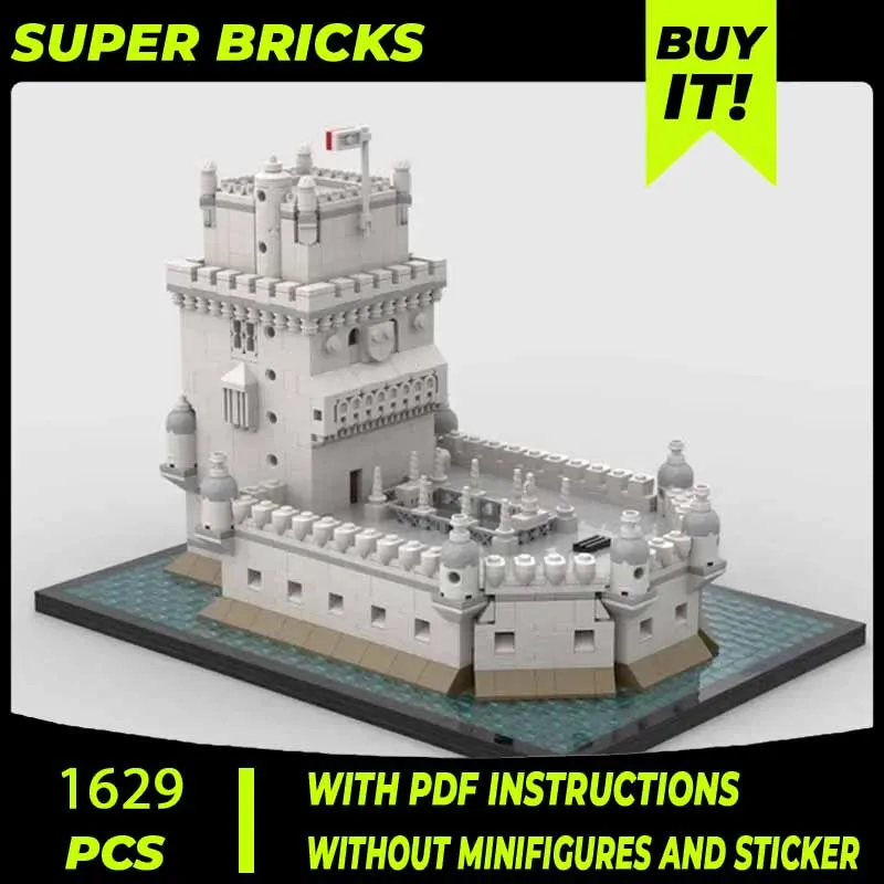 Street View Model Moc Building Bricks Portugal Tower Of Saint Vincent Technology Blocks Gift Christmas Toy DIY Set Assembly