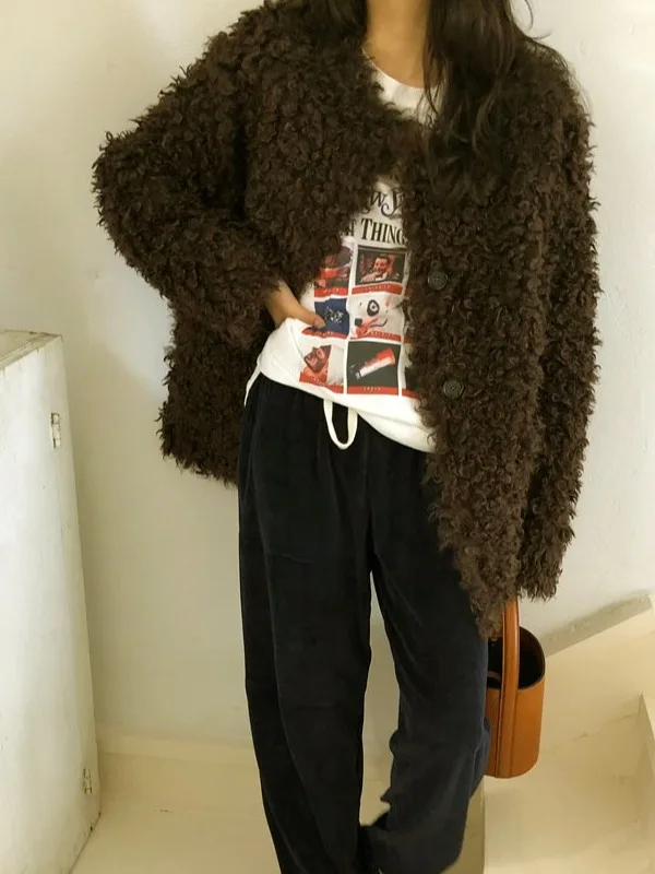 

Корейское женское теплое хлопковое круглое пальто, зимнее новое модное пальто для снижения возраста, высококачественная верхняя одежда из кругового меха