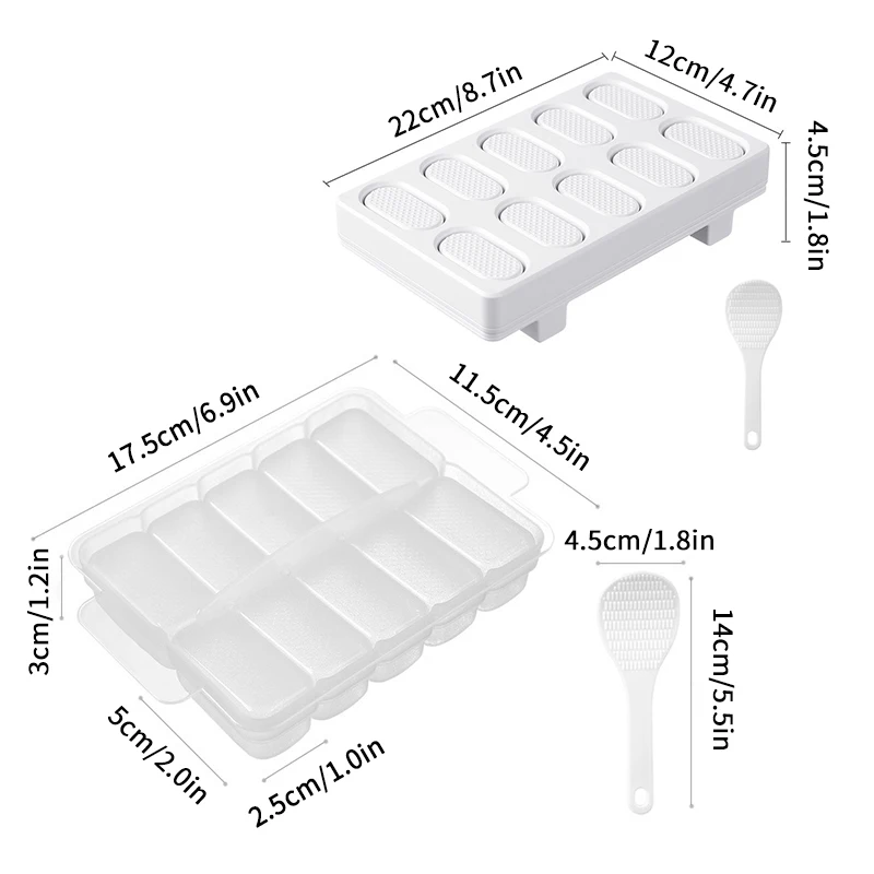 Sushi Press Mold Rectangular Musubi Maker Press 10 In 1 Mini Japanese Onigiri Sushi Nigiri Rice Ball Mold DIY Sushi Maker Kit