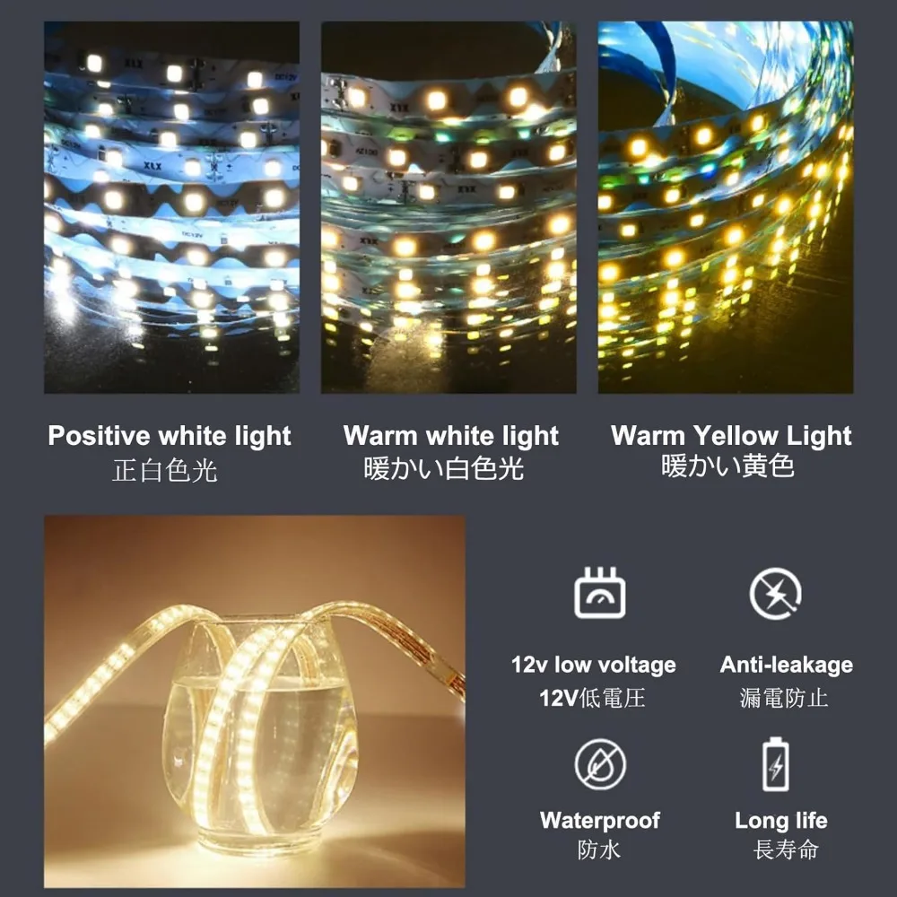 Espelho de banheiro LED semicírculo montado na parede com design de vaidade sem moldura e tecnologia Smart Touch, com luz de três cores