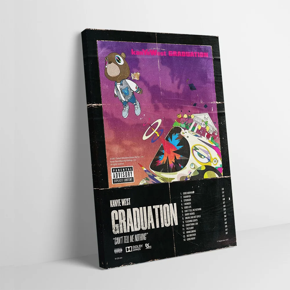 Kanye West Graduation Printing Poster Customizable Pictures Wall Art Canvas Painting for Room Decoration Home Decorations Mural