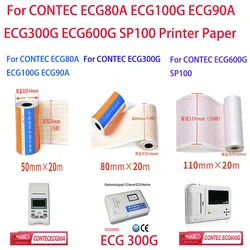 CONTEC ECG100G ECG90A ECG600G ECG300G SP100 E3 E6 için 50mm * 20m/80mm * 20/110mm * 20m elektrokardiyograf termal yazıcı kağıdı