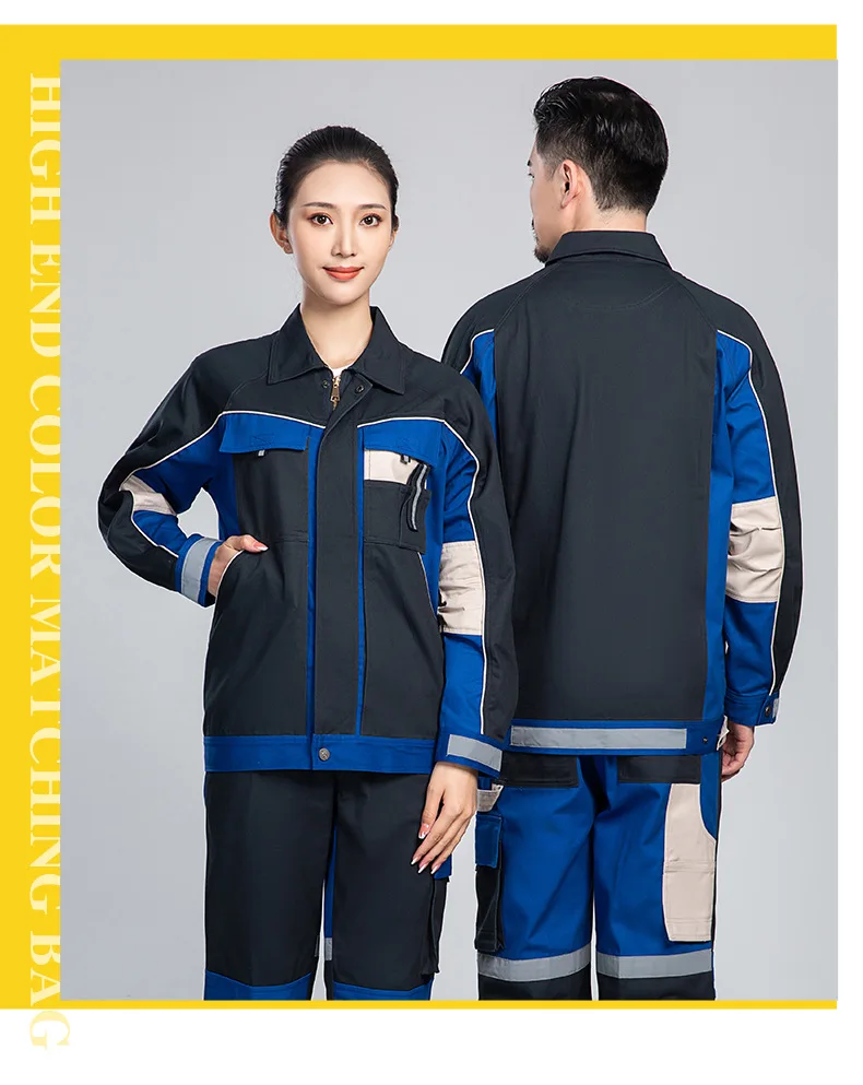 100%cotton Work Clothing Multi Pockets Durable Uniform Reflective Stripe Anti-static Welding Suit Electric Repairmen Coverall4xl