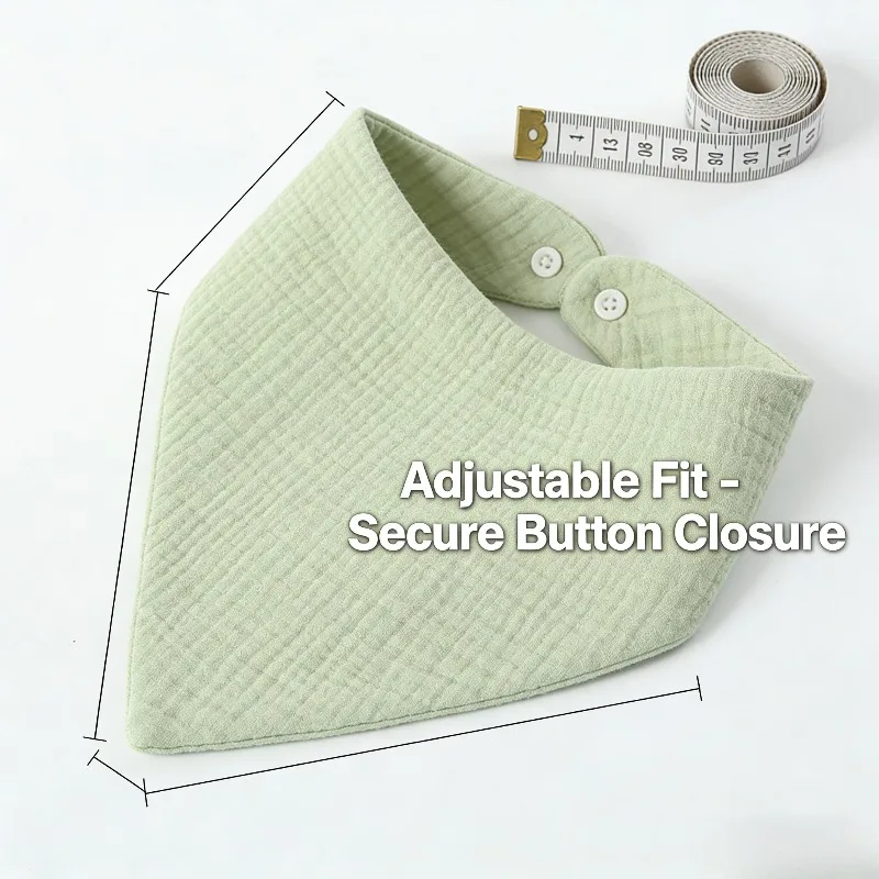

Детский треугольный нагрудник из чистого хлопка, муслина, слюнявчик для новорожденных, впитывающая защита от прыщей, 6-слойный нагрудник с застежкой для кормления младенцев