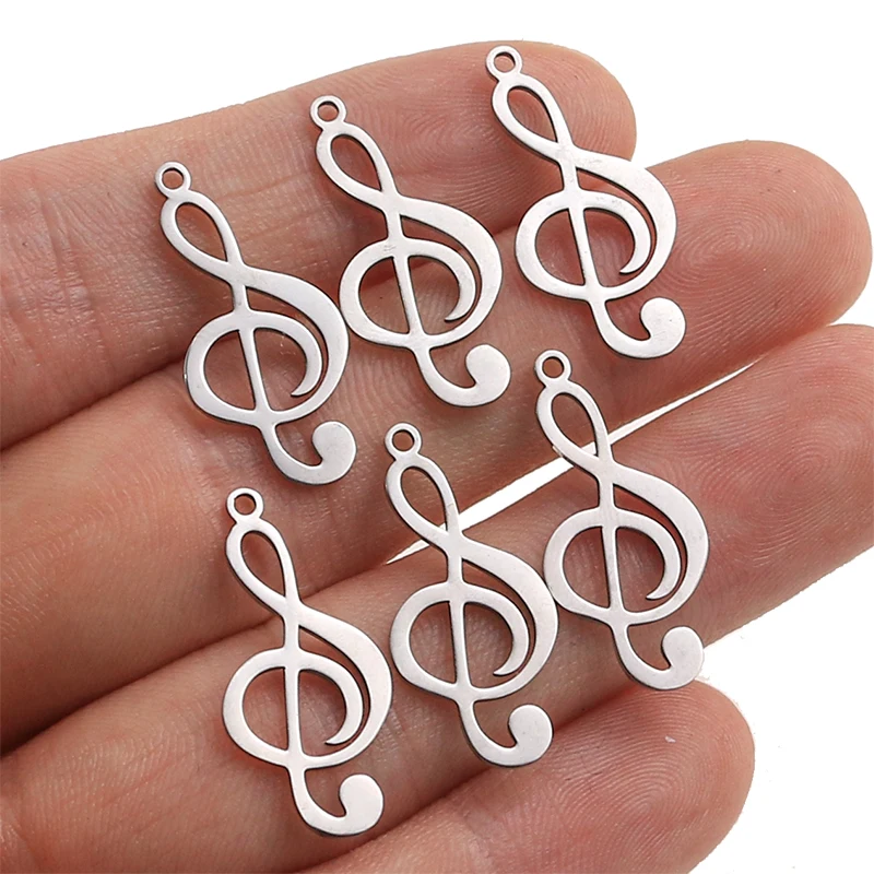 

10pcs/lot Stainless Steel musical note Pendant Charms for DIY Bracelet Necklace Findings Jewelry Making Accessories aka sorority