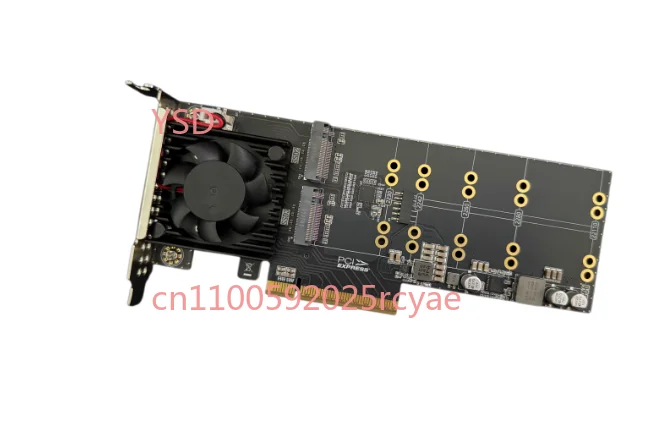 Tarjeta de expansión de media altura M.2 de 4 discos sin unidad y sin división - Construída con chipset PLX8747