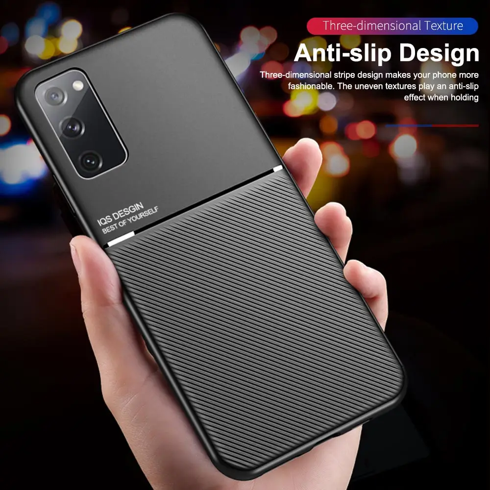Leather Texture Magnet Case For Samsung Galaxy S24 S23 S22 S21 S20 FE S10 E S9 S8 Plus Note 8 9 10 20 Ultra Car Magnetic Cover