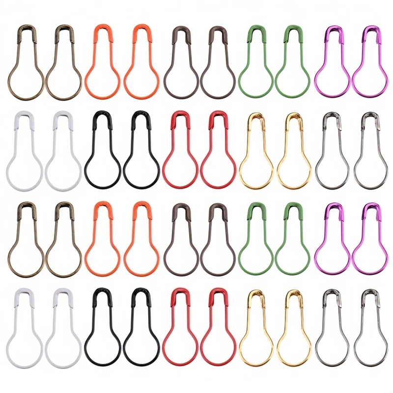 

100Pcs Iron Metal Safety Pins Gourd Shape Knitting Stitch Marker Tag Hangtag Pin DIY Craft Latch Sewing Tool Crochet Accessories