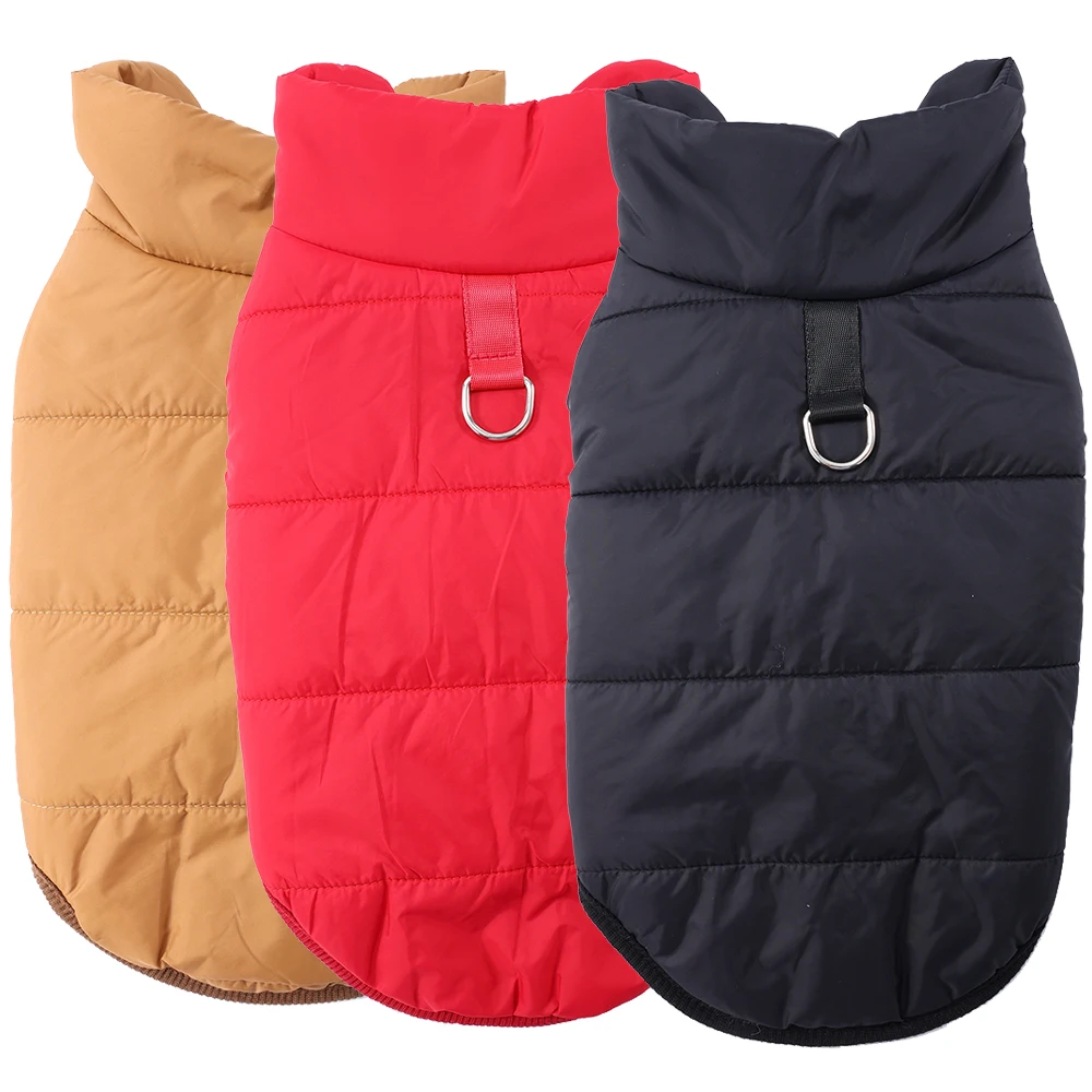 Windproof Dog Jacket For Small Medium Dogs Autumn Winter Warm With D-ring Puppy Clothes Chihuahua Schnauzer Pet Fleece Costume