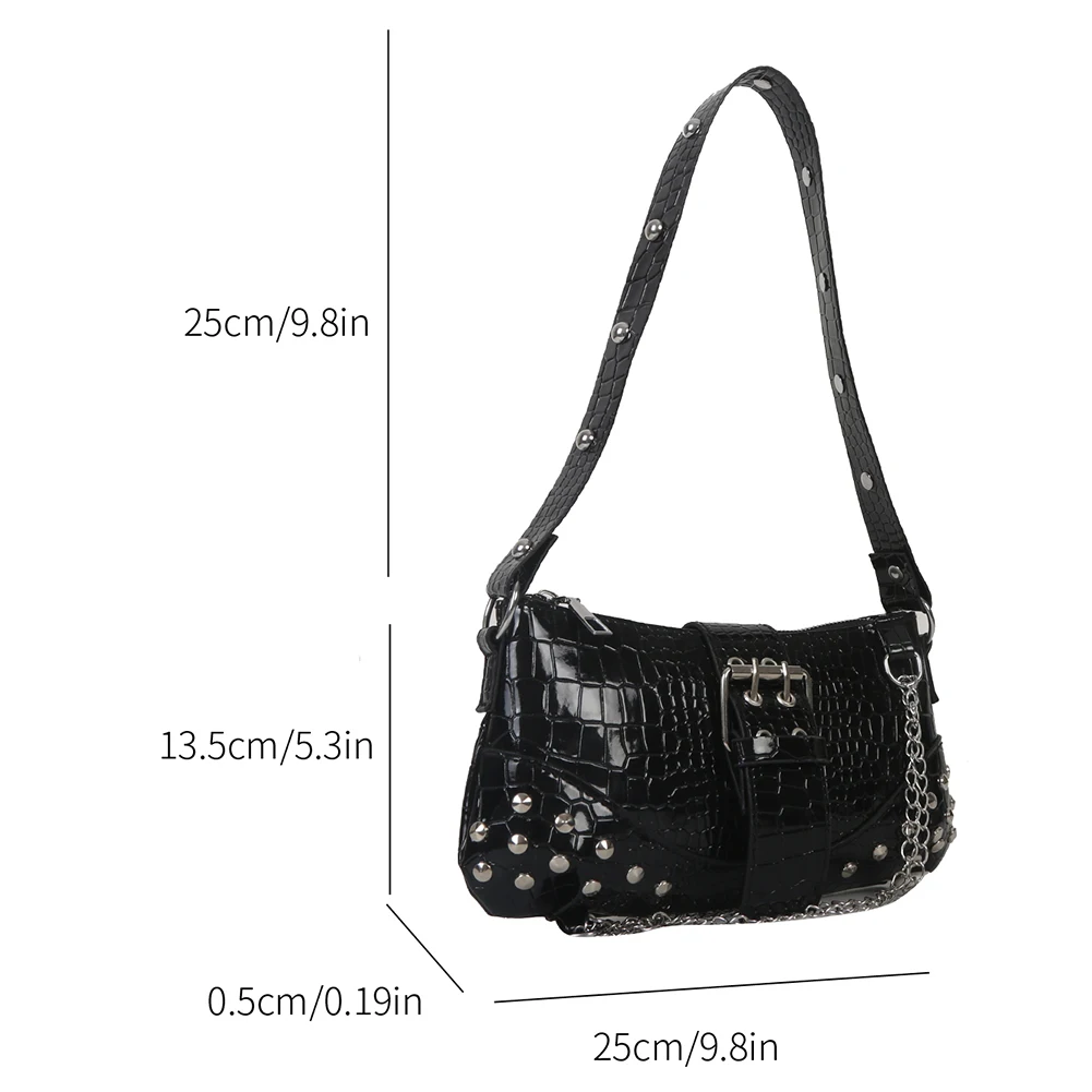 Y2K Vintage Gothic Cool Shoulder Underarm Tote Bag Ladies Sling