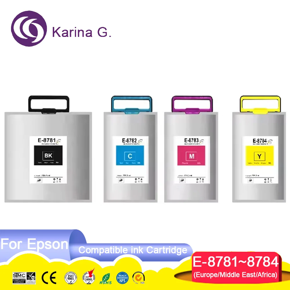 T8781 T8782 T8783 T8784 T878 T8381 T8382 Compatible Color Ink Bag Cartridge for Epson Workforce Pro WF-R5190 WF-R5690 Printer