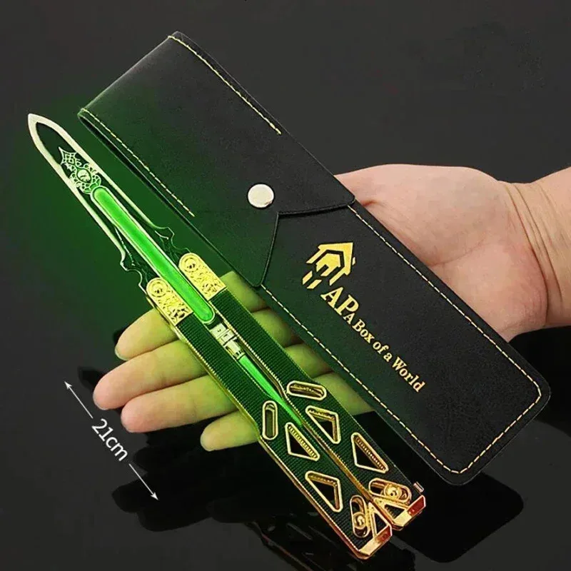 Apex Legends juego Octane Herirloom Cosplay mariposa Balisong cuchillo modelo accesorios Metal juguete luminoso Coll 2025 nuevo Coszei