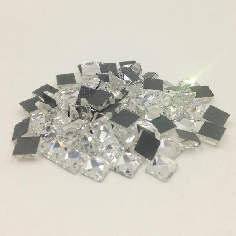 200pcs/Lot 4MM 6MM 8MM Square Crystal Clear AB HotFix FlatBack Rhinestones glass strass,Fancy Shape DMC Square Hot Fix Stones