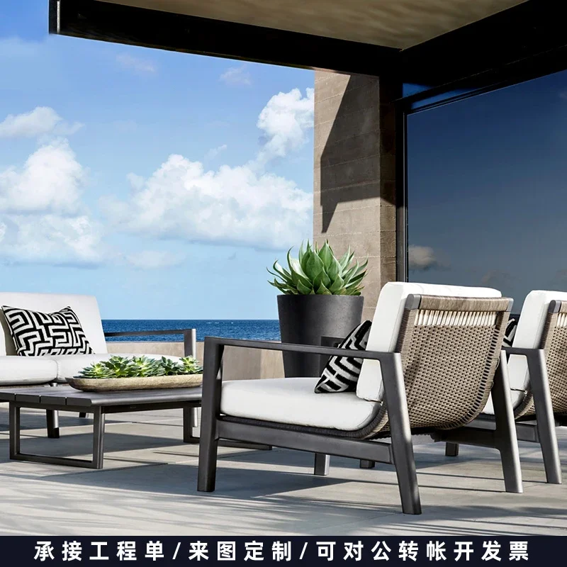 

Sunshine room outdoor leisure rattan chair sofa combination outdoor garden courtyard balcony rattan furniture sunscreen