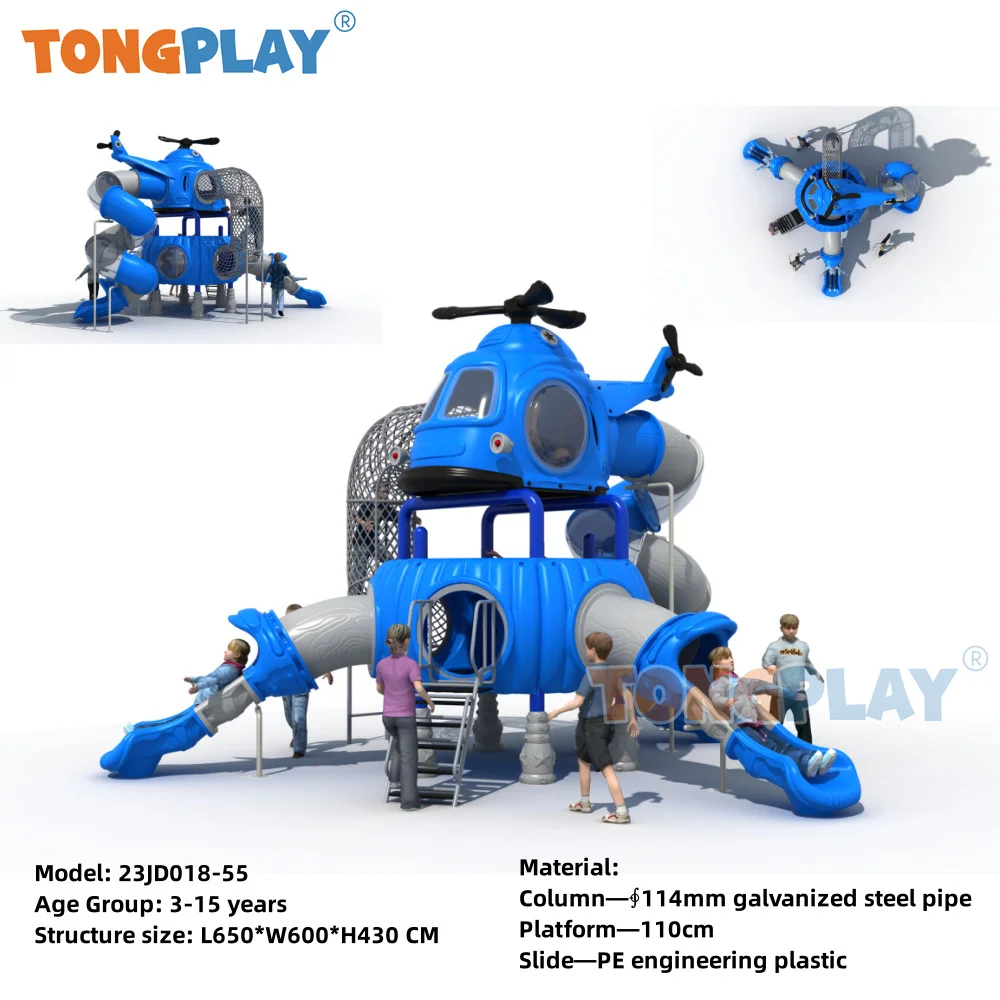 Parco di divertimenti scuola centro commerciale bambini playset attrezzature per parchi giochi all'aperto scivolo di plastica