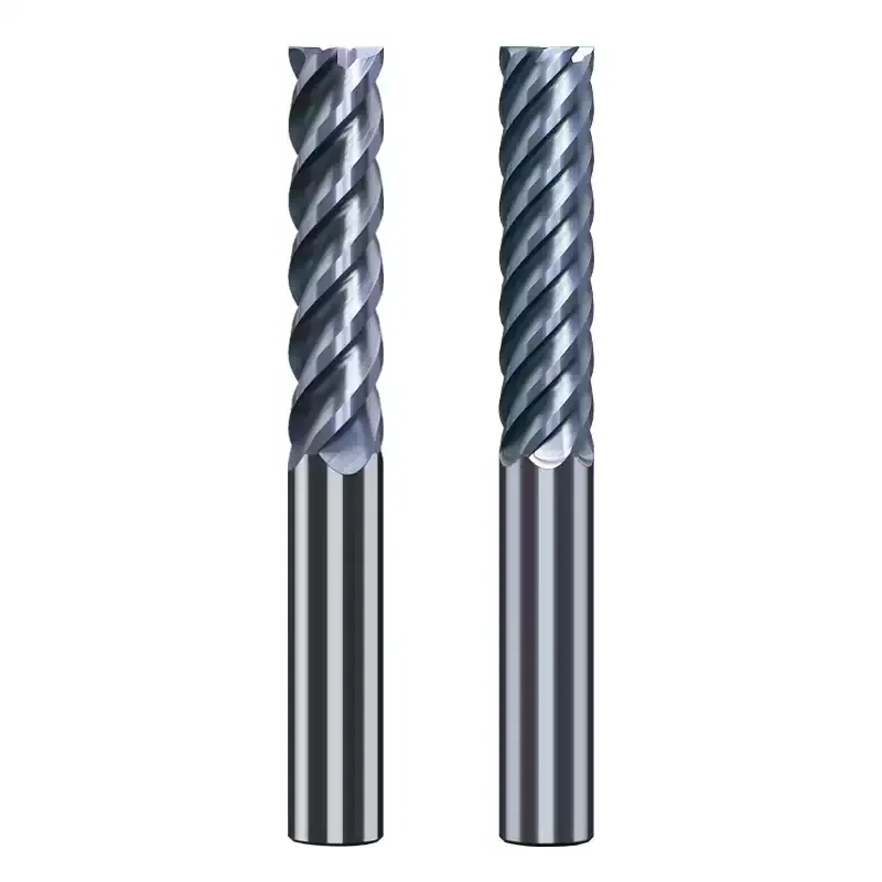 HRC65 mata bor bingkai cetakan karbida, 6 galur lapisan 6 8 10 12 16 20mm batang 6 gigi baja Tungsten untuk dasar cetakan
