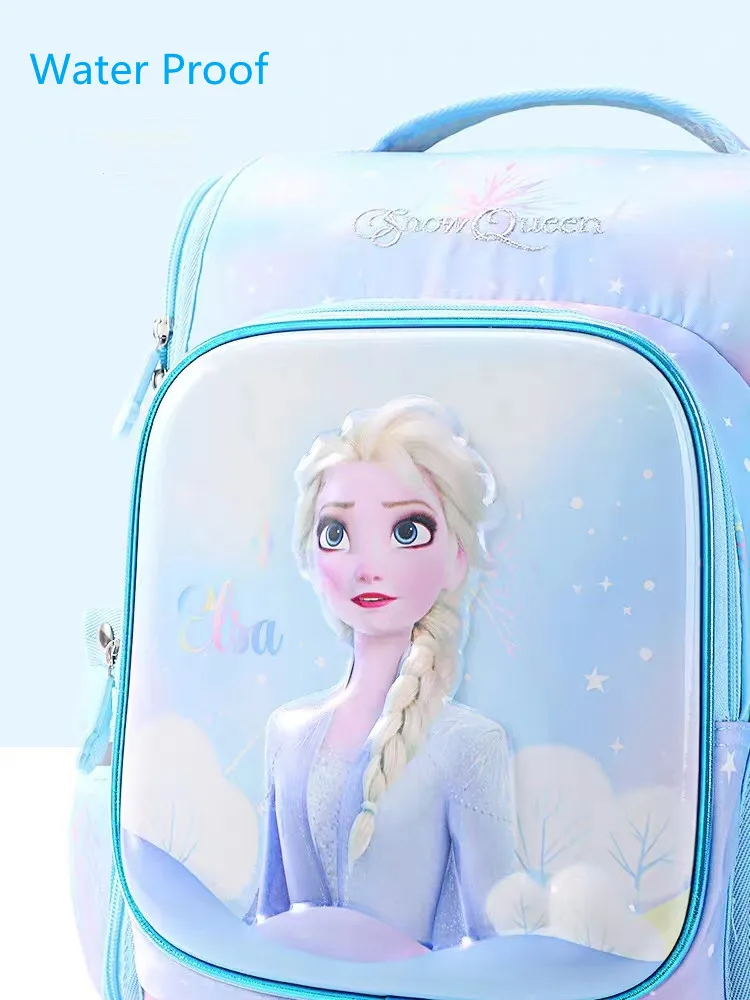 Genuine Disney Frozen School Bags For Girls Grade 1-3 Elsa Anna Primary Student Shoulder Orthopedic Backpack Mochila Escolar