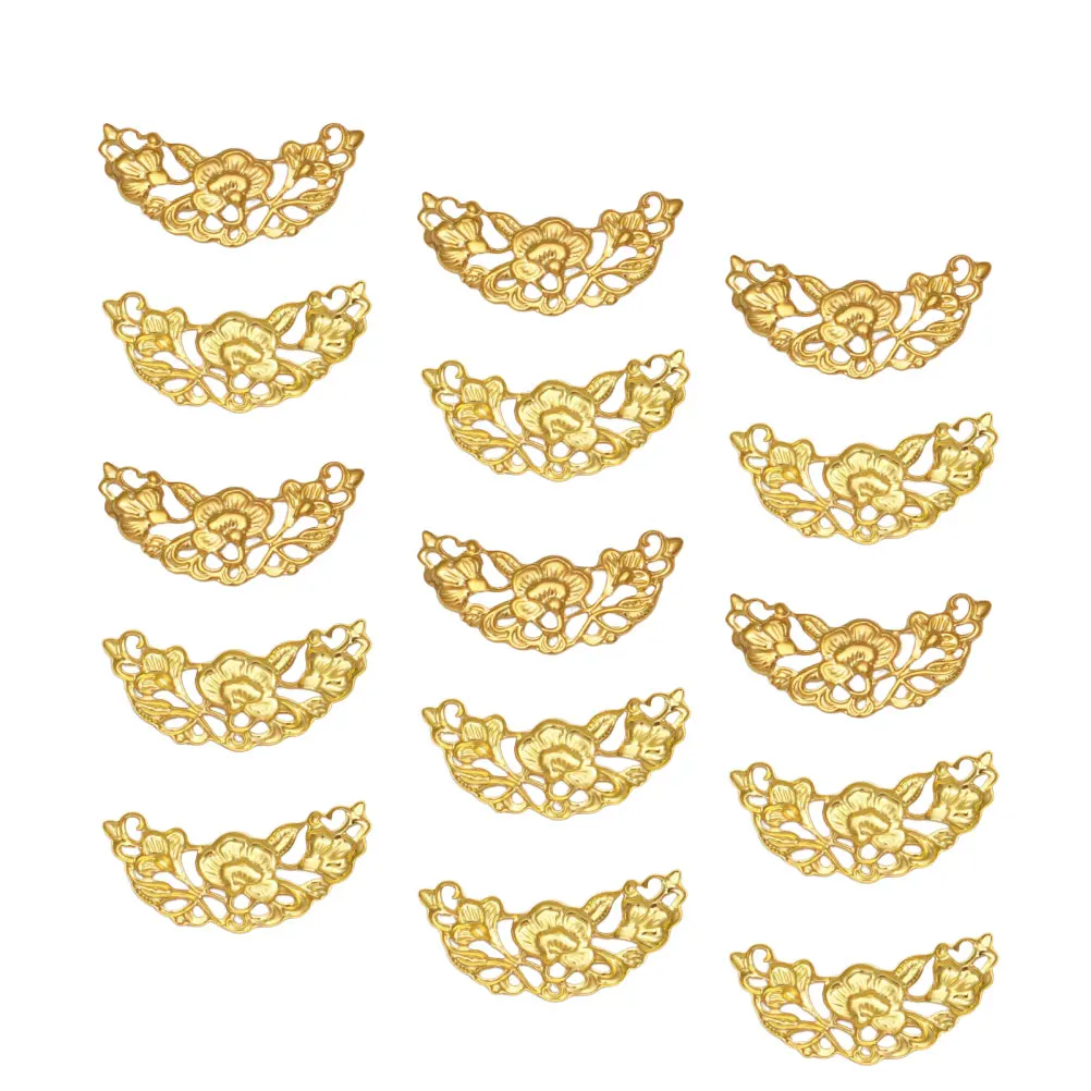 

100 pcs Crescent Headdress Hairpin Hollow Out DIY Iron Charms Material Hairband Part Accessories Bright Color Durable Women