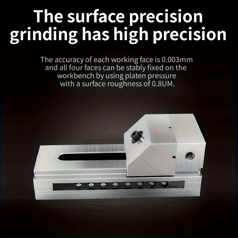QKG High-Precision Quick-Action Flat-Nose Vise - For Grinders/Milling Machines | Right-Angle Fixture