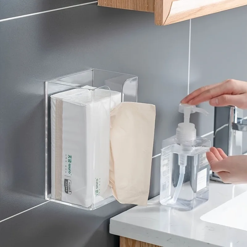 Updated Tissue Paper Storage Box Pull-Out Type Container For Bathroom Kitchen Office Living Room Disposable Face Towel Storage