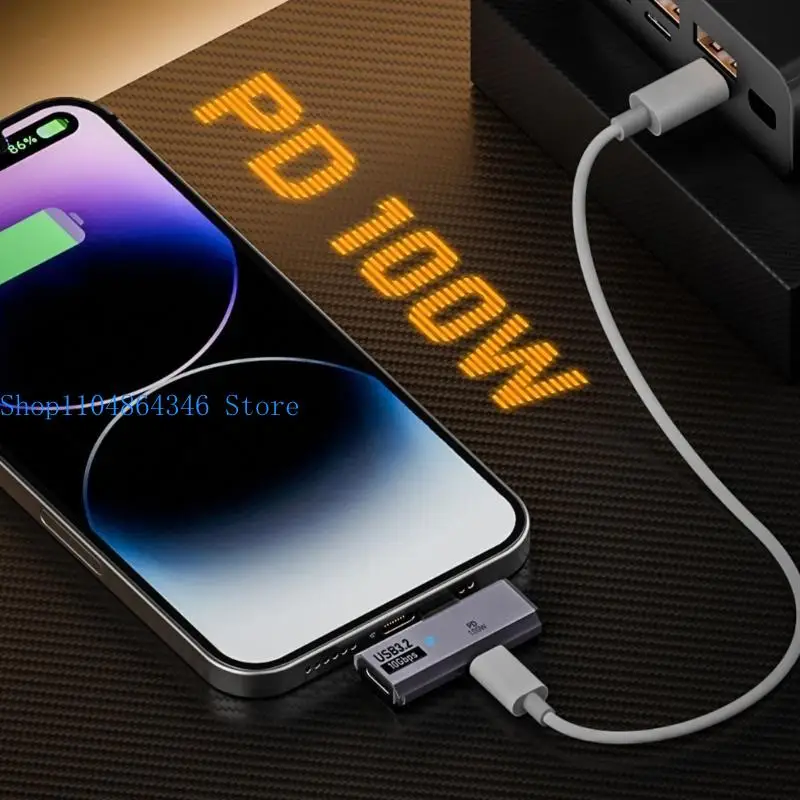 

652F Совместимый с несколькими устройствами адаптер USB C OTG Зарядные концентраторы 100 Вт Быстрая зарядка, быстрая передача до