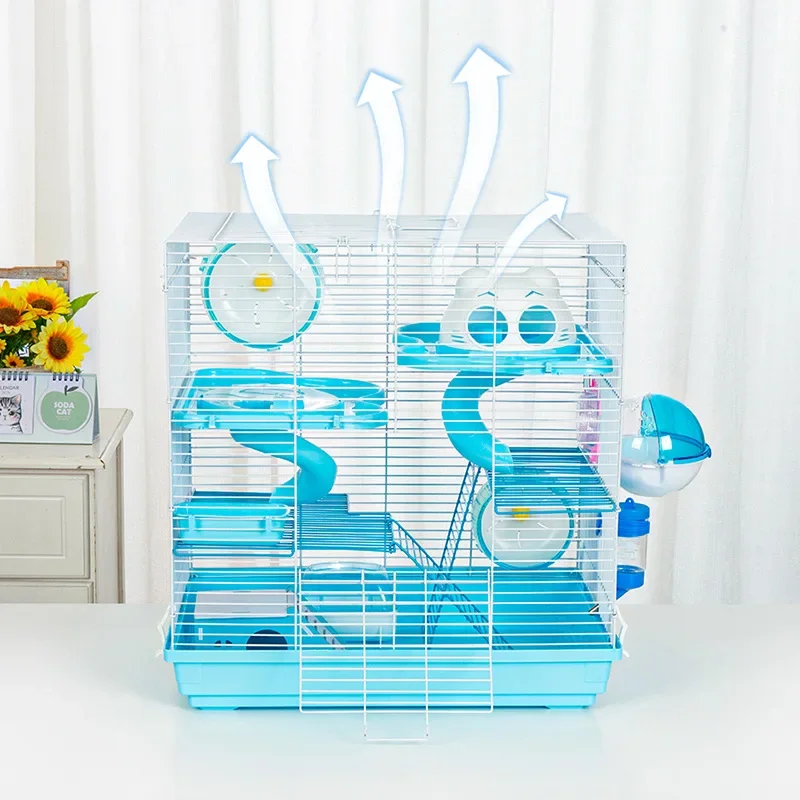 Large Hamster Cage Three Story Luxury Villa Castle Tall Basic Home Syrian Dwarf Pet Habitat House Hamster Accessories  Supplies view 3