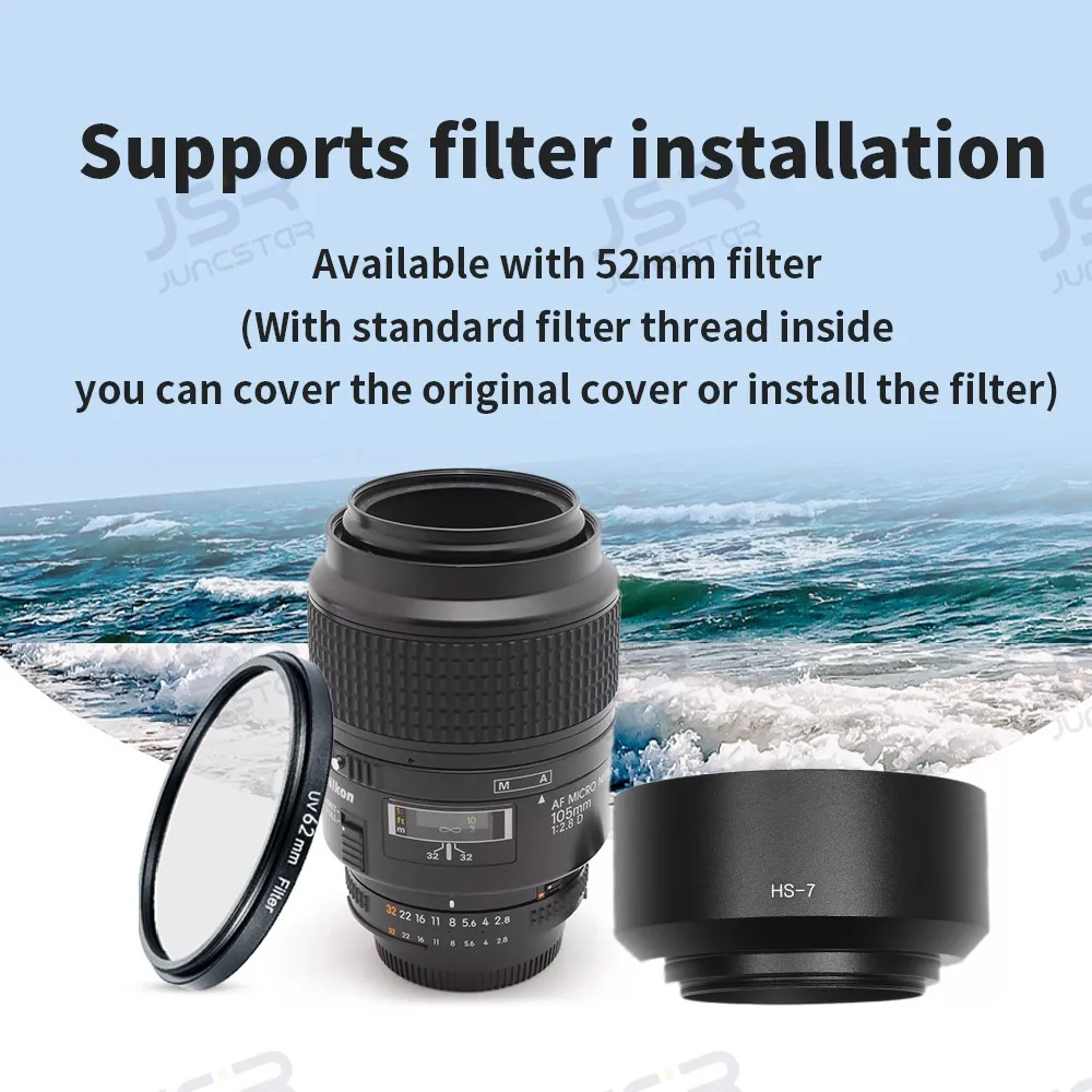 Подходит для камеры Nikon Nikkor 105 мм f/2,8 D, бленда вместо HN-7, аксессуары для защиты объектива с круглым вырезом
