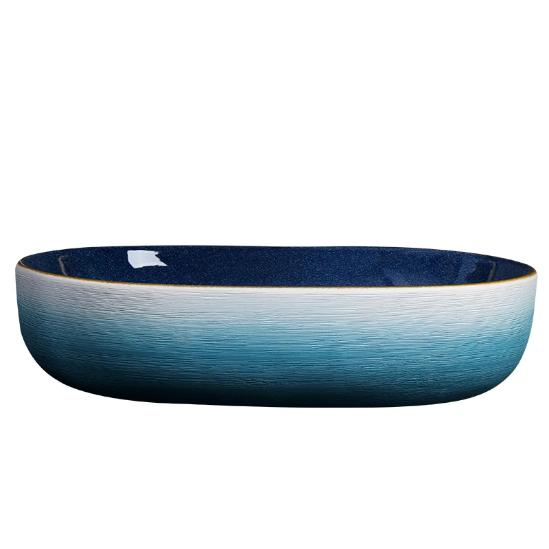 

Умывальник для лица на сцене Керамический художественный ретро умывальник Бытовая ванная комната Умывальник Открытый