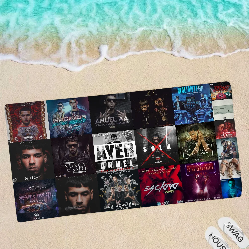 

Anuel AA Rapper Hip Hop Singer Anime Beach Swimming Towel Soft Absorbent Washcloth Children's Gifts For Kids Travel Camping Gym