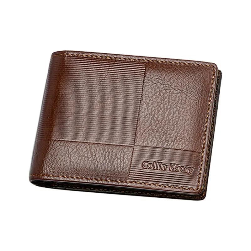 

Men's wallet, top grade cowhide, casual ID bag, fashionable short style, business multi card slot, multifunctional wallet