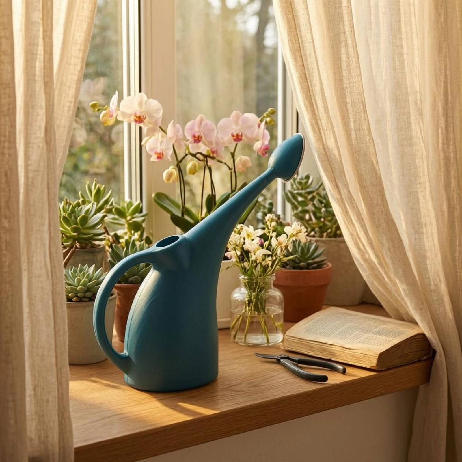 Long-Spout Watering Can Slender Body Long Spout Watering Can Plant Waterer Tall Design Garden Tool Easy to Pour