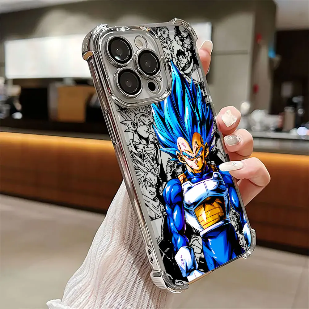 Dragons Balls Goku Vegeta Super Saiyan Phone Case for iPhone 11 13 15 16 17 Pro Max 14 Plus 17Air 16E 13 Pro 12 Mini Clear Cover view 5