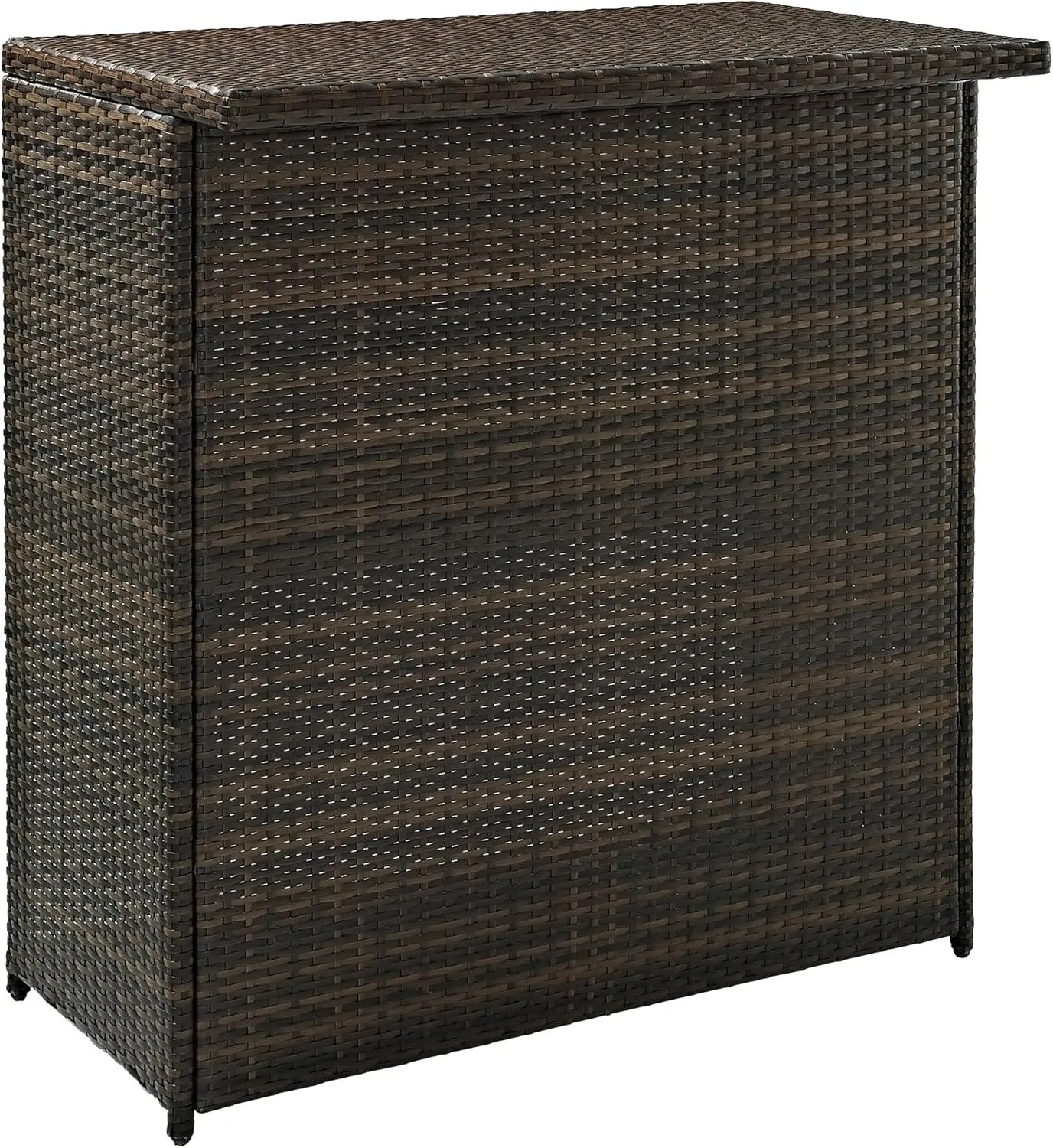 طقم بار خارجي من Crosley Furniture Palm Harbour مكون من 3 قطع مع مقعدين للفناء الخلفي والفناء والسطح والشرفة والبني