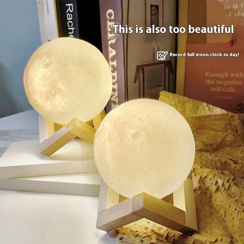 Bedroom Originality Hand Drawn Lunar Lamp Night Light Led Bedside Lamp Internet Celebrity Moon Lamp Diy