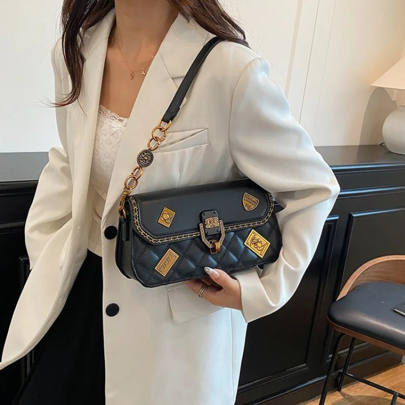 

Popular Classic Leather Women's Messenger Bag High-End Luxury Brand Elegant Fashionable Vintage Commuter Bag