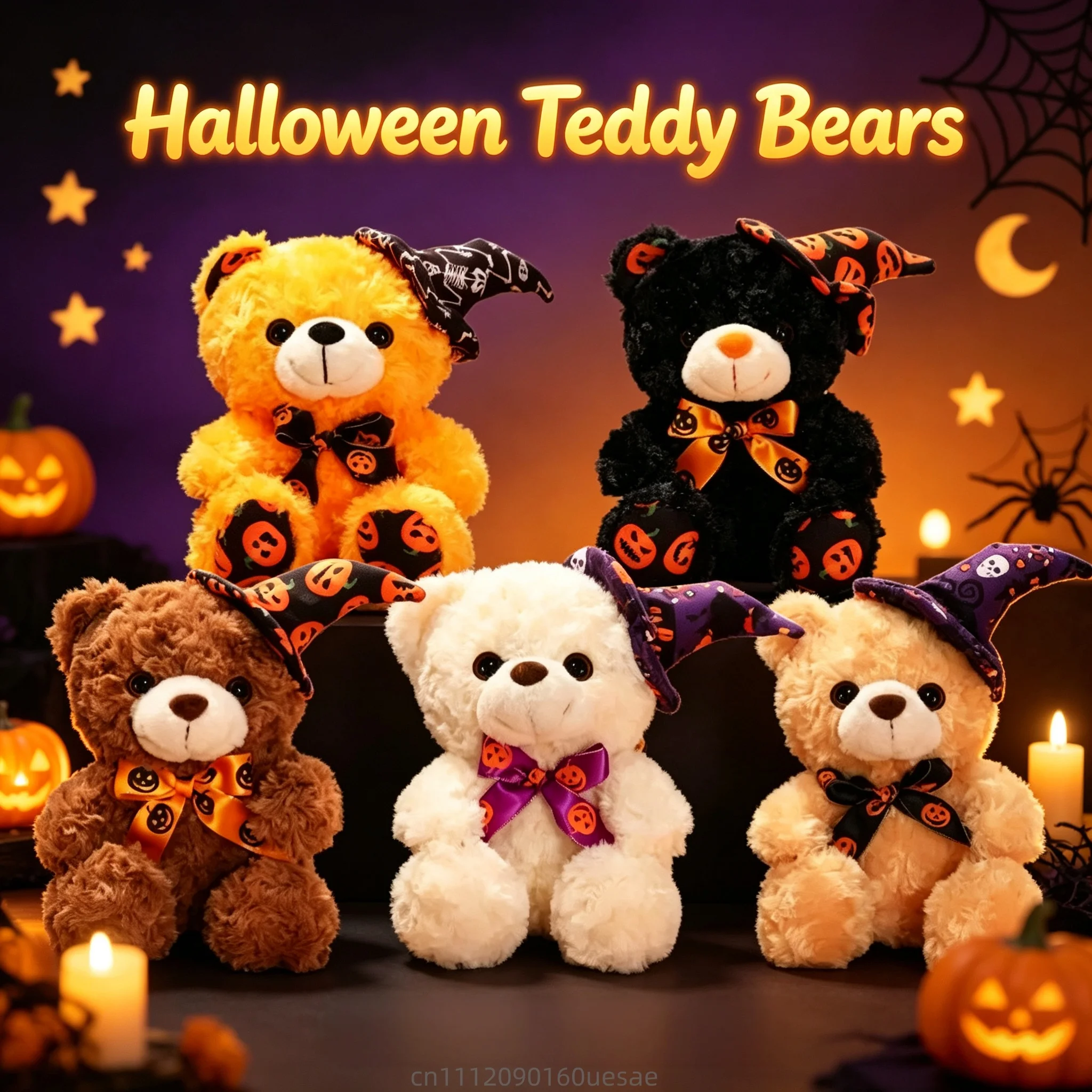 23cm Halloween Bear Plush Toy Multi Style Dressing Bear Plush Doll Party Atmosphere Decoration Gift Halloween Gift Kid Toy
