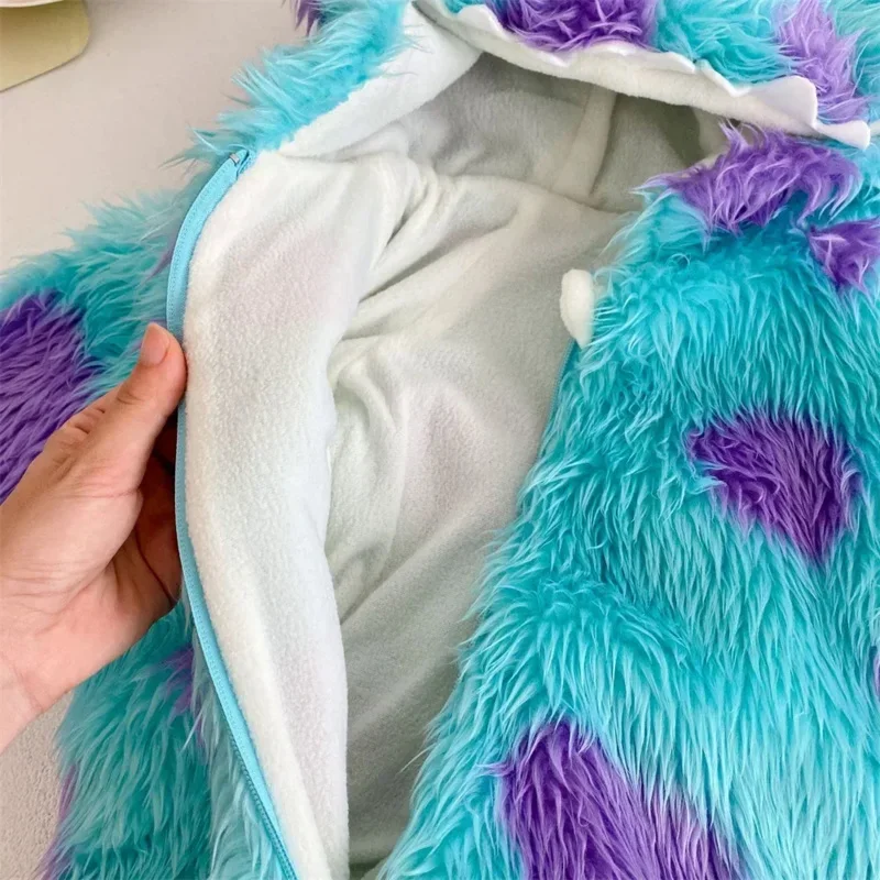 Anime Sully traje para bebê, macacão, macacões, Onesies, terno monstro, Soft Plush, macacão criança, Halloween, menino, menina, inverno