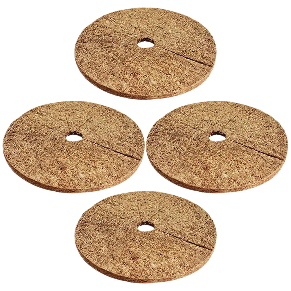 

4 Pcs Fiber Pad 25cm Thick Natural Coir Mulch Ring for Plant Pot Garden Breathing Tree Round Tree Round Mulch Mat