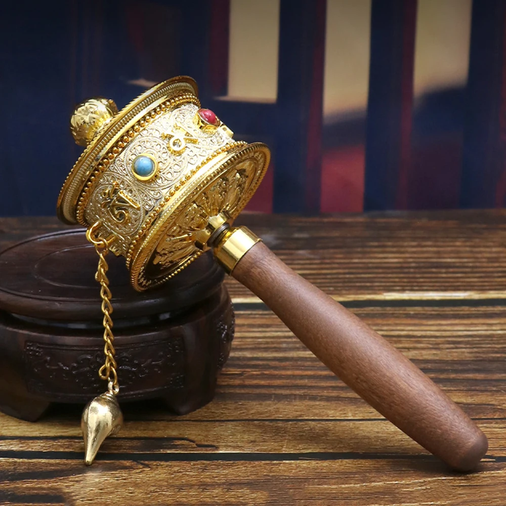 

Tuhopeta Tibetan Prayer Wheel And Singing Bowl Set Handheld Meditation Tools for Mindfulness Practices